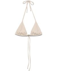 Prada - Jersey Triangle Bikini Top With Rhinestones - Lyst