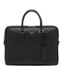 Prada - Saffiano Leather Briefcase - Lyst