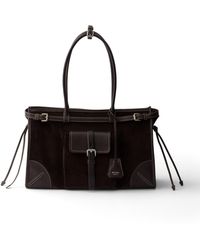Prada - Bonnie Large Corduroy And Leather Handbag - Lyst
