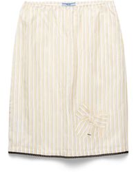 Prada - Striped Skirt With Appliqué - Lyst
