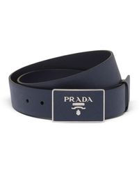 Prada - Cinturón de piel saffiano - Lyst