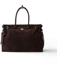 Prada - Bonnie Suede Tote Bag - Lyst