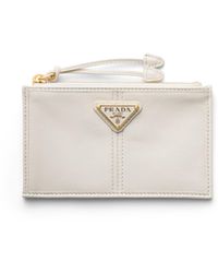 Prada - Leather Card Holder With Zipper - Lyst
