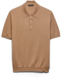 Prada - Cashmere And Silk Polo Shirt - Lyst