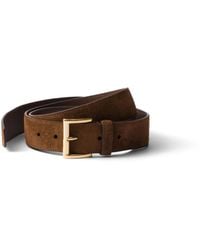 Prada - Suede Leather Belt With-Finish Buckle - Lyst