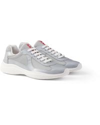 Prada - Patent Leather And Technical Fabric America's Cup Sneakers - Lyst