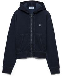 Prada - Cotton Hoodie Jacket - Lyst