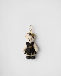 Prada - Teddy Bag Charm With Metal Ring - Lyst