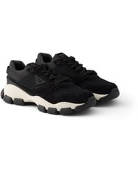 Prada - Mesh Fabric And Suede Sneakers - Lyst