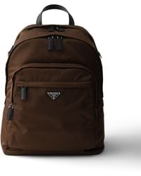 Prada - Re-Nylon And Saffiano Leather Backpack - Lyst