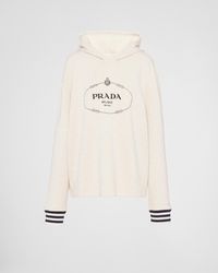 Prada - Oversized Cotton Fleece Hoodie - Lyst