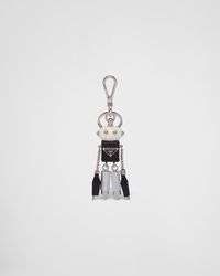 Prada - Saffiano Leather Robot Trick Keychain - Lyst