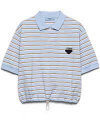 Prada - Polo De Pique De Algodon A Rayas - Lyst