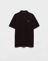 Prada - Logo Cotton Polo Shirt - Lyst