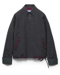 Prada - Bonded Devoré Hopsack Blouson Jacket - Lyst