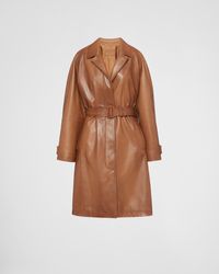 Prada - Nappa Leather Coat - Lyst
