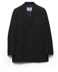 Prada - Single-Breasted Gabardine Jacket - Lyst