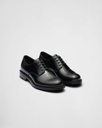 Prada - Brushed Leather Lace-Up Shoes - Lyst