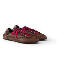 Prada - Collapse Antiqued Nappa Leather Sneakers With Hooks, Size 5,5 - Lyst