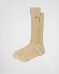 Prada Socken Aus Lurex - Weiß