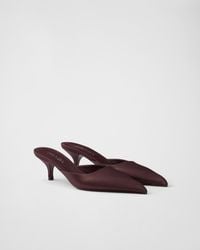 Prada - 55Mm Satin Mules - Lyst