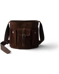 Prada - Route Suede Mini Bucket Bag - Lyst