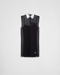 Prada - Mini-dress With Shirt Collar - Lyst