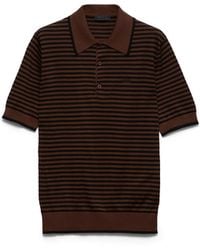 Prada - Polo De Algodón A Rayas - Lyst