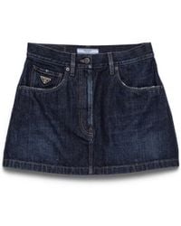Prada - Denim Miniskirt - Lyst