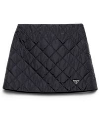 Prada - Lightweight, Quilted Re-Nylon Miniskirt - Lyst