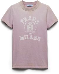 Prada - Camiseta De Punto Estampado, Mujer, Talla - Lyst