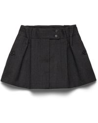 Prada - Minifalda De Lana Con Motivo Chevrón, Mujer, Talla - Lyst