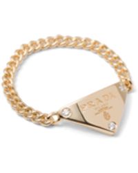 Prada - Eternal Gold Chain Ring In Yellow Gold With Diamonds - Lyst