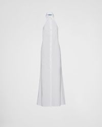 Prada - Halterneck Cotton Shirtdress - Lyst