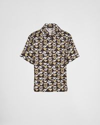 Prada - Short-sleeved Silk Twill Shirt - Lyst