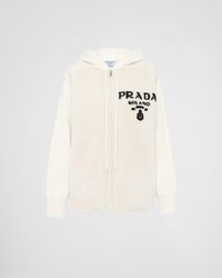 Prada - Oversized Cashmere And Shearling Sweatshirt - Lyst