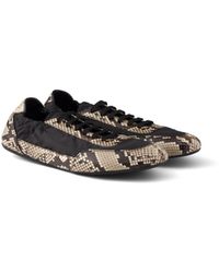 Prada - Collapse Re-Nylon And Printed Ayers Leather Sneakers - Lyst