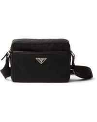 Prada - Borsa Messenger Con Placca Logo - Lyst