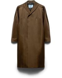 Prada - Single-Breasted Double Satin Coat - Lyst