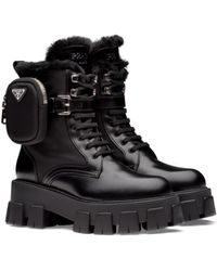 prada block heel combat boot