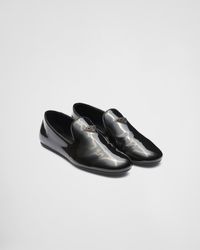 Prada - Patent Leather Slip-on Shoes - Lyst