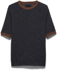 Prada - Kurzarm-Pullover Aus Kaschmir Und Jersey Herren, Größe - Lyst