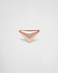 Prada - Eternal Gold Nano Triangle Mono Earring In Pink Gold - Lyst