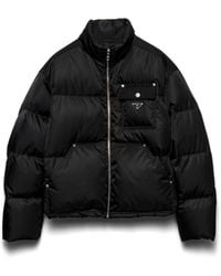 Prada - Cropped Recycled Nylon Down Jacket - Lyst