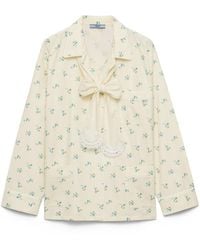 Prada - Bouquet Print Old Canvas Shirt - Lyst