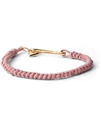 Prada - Braided Nappa Leather Bracelet With Metal Ornament - Lyst