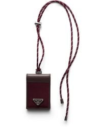 Prada - Speedrock Kartenetui Aus Re-Nylon Und Leder Mit Riemen, Herren - Lyst