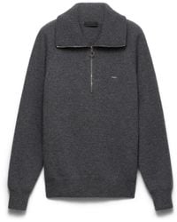 Prada - Wool And Cashmere Polo Sweater - Lyst