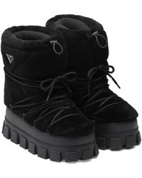 Prada - Shearling Après Ski Booties - Lyst