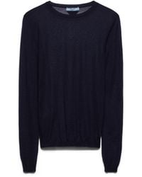 Prada - Pull À Col Rond En Cachemire Et Soie, Femme, Taille - Lyst